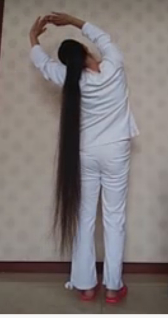 Black long braid made to beautiful bun